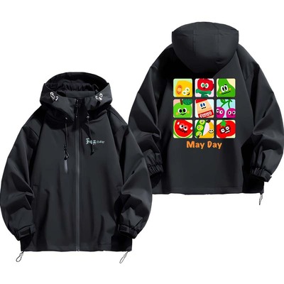 连帽秋冬新款宽松防风冲锋衣