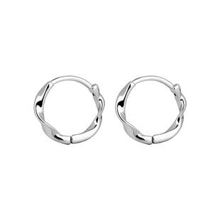 999纯银养耳洞耳钉女小众设计感圆圈耳环ins风耳圈耳扣耳骨钉耳饰