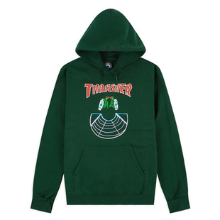 正品现货 Thrasher 忍者龟滑板加绒套头长袖 情侣火焰卫衣帽衫 潮