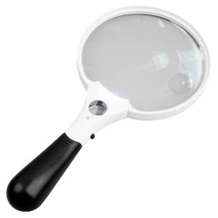 拜斯特持放大镜4倍25倍镜片大镜片学生阅读看书看手机老人led光源