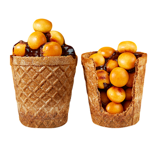 整箱240杯/巧克力脆脆杯星大杯球脆脆甜筒桶装夹心饼干儿童小零食