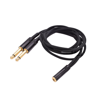 3.5母转双6.35/6.5公小三芯转双大二芯左右声道二合一音频线