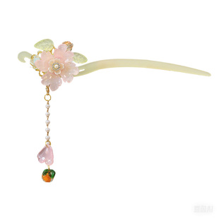 2025年新款女童盘发发簪子国风女孩步摇头饰流苏发冠发饰汉服发钗