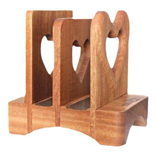 爱心乌檀实木方型砧板架圆形菜板架锅盖架高档沥水通风厨房收纳架