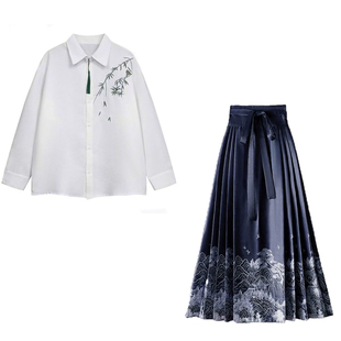 新中式班服汉服初中高中学生毕业照校服马面裙诗歌朗诵合唱演出服