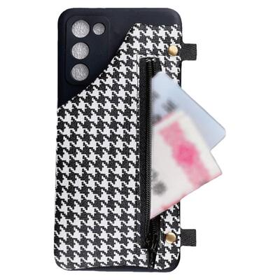 斜挎钱包手机壳OPPOA58x软胶格子