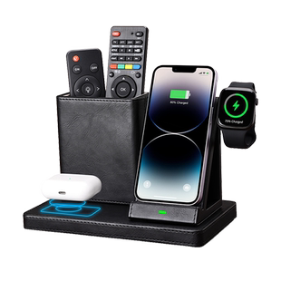 多功能三合一无线充电器快充底座支架适用iPhone华为三星手机AirPods耳机iWatchr手表快充电站桌面笔筒收纳盒