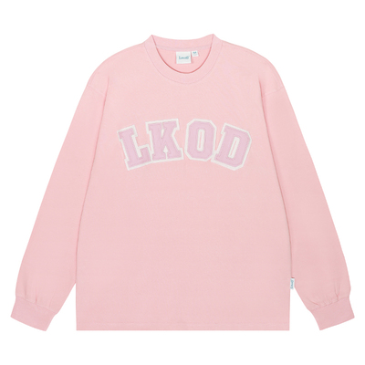 LKOD长袖休闲情侣皮质字母T恤