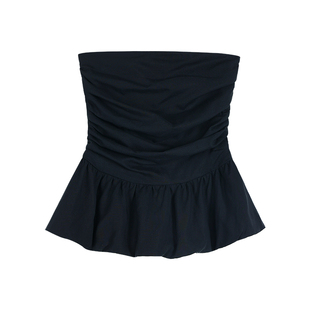 NEVA HU辣妹出击 法式抹胸吊带背心女性感露肩修身莱赛尔无袖上衣