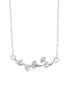 s999纯银三生有杏项链女银杏