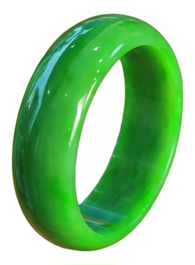 和田玉老坑碧玉镯菠菜绿籽料宽版