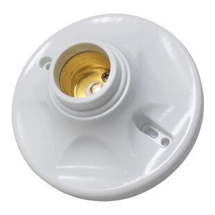 E27灯座 吸顶灯头螺口灯座E27节能灯白炽灯LED灯泡明装底座平灯头