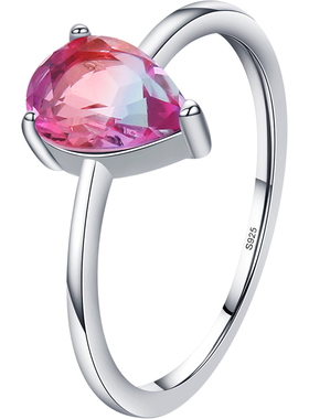 925银碧玺精致简约网红食指戒子