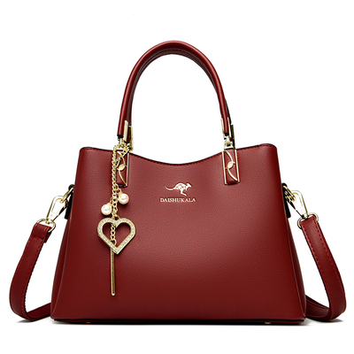 袋鼠红色手提包结婚礼物包包真皮包女式大气中年妈妈款喜婆婆婚包