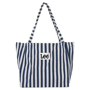 Lee新款蓝白条纹托特包女大容量单肩包上班通勤包时尚百搭手提包