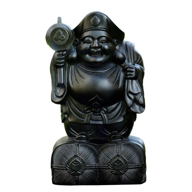 琉璃大黑天财神像摆件