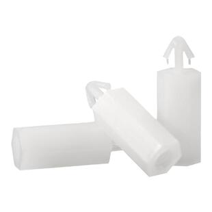 扣式六角尼龙柱M4推入式PC板间隔柱飞机头塑料线路板垫高隔离柱M3