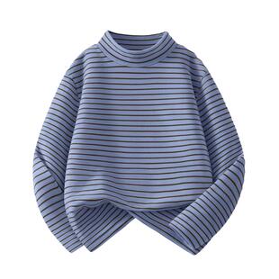 棉致男童德绒打底衫秋冬款a类半高领男孩秋衣上衣儿童保暖衣男