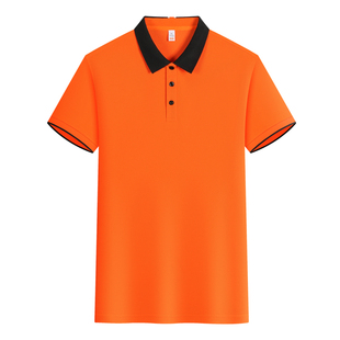 餐饮服务员工作服短袖T恤定制logo火锅烧烤奶茶店超市工装polo衫