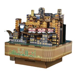 西西弗书店同趣重庆时代山城重庆 重庆灯火手工DIY木制拼装八音盒