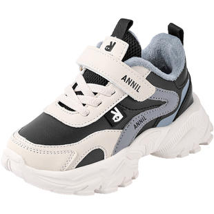 安奈儿男童运动鞋2026新款冬季加绒男孩冬鞋中大童儿童鞋子二棉鞋
