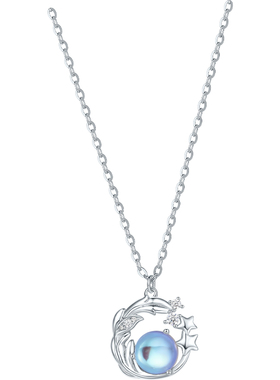 周六福S925银月亮星星项链女