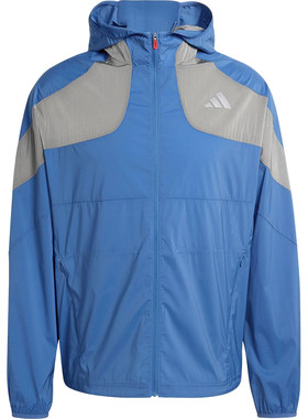 Adidas/阿迪达斯正品2025冬季款男士运动连帽拼接跑步外套KB1492