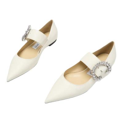 Jimmy Choo女士亮钻搭扣尖头平底鞋玛丽珍鞋银泰百货精品 301596