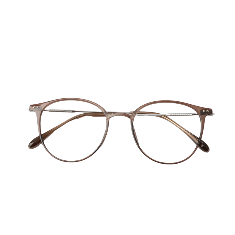 韩系高质感冷茶棕眼镜超轻文艺斯文镜框配高度数不显厚近视镜良也