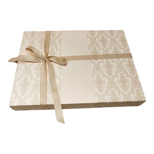 400克卡纸羊绒围巾礼盒丝带蝴蝶结睡衣围巾画框生日圣诞黄色纸盒