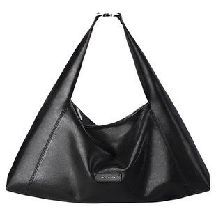 INJOYLIFE牛皮气囊包中号托特登机包单肩包小众高级通勤包大容量