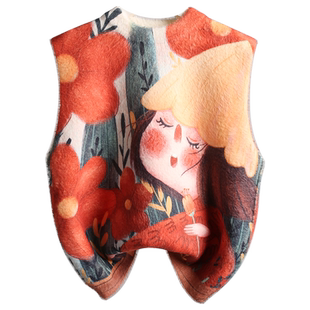 女童马甲外穿春秋冬中大童女宝宝加绒针织坎肩儿童水貂绒毛衣背心