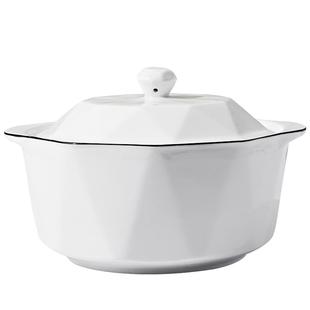 汤碗家用高级感双耳大碗创意陶瓷餐具带盖汤盆2025新款大号汤面碗