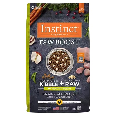 Instinct百利狗粮天然原食生鲜鸡肉控制体重经典无谷鸡犬粮冻干粮