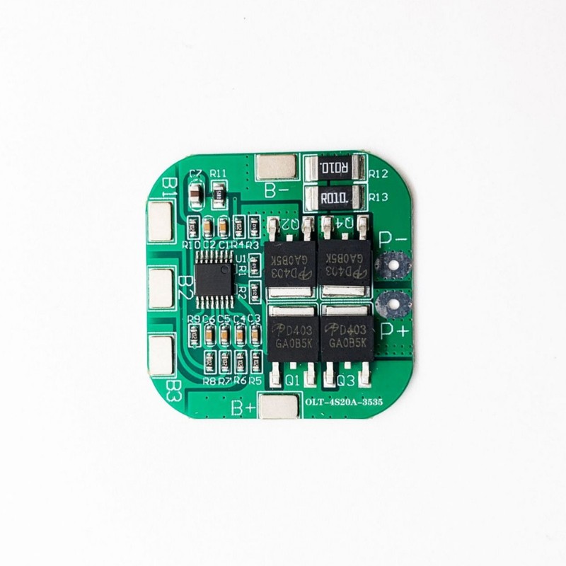 bms4串16.8V同口圆形保护限流锂电池18650温控板