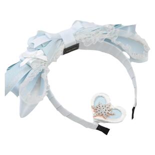 圣诞G手作小物发饰蓝白爱心蝴蝶结雪花Lolita发夹皇冠边夹发箍