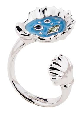沈月同款.白金贝壳开口戒指海洋