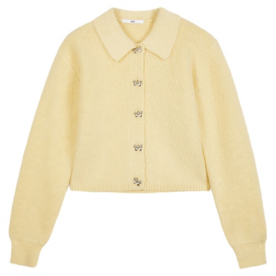 SLY2025冬季新品温柔风软糯泡芙蝴蝶结纽扣针织开衫030IA470-2651