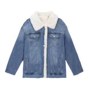 【商场同款】Levi's李维斯冬季女士宽松毛领牛仔夹克厚外套001CH