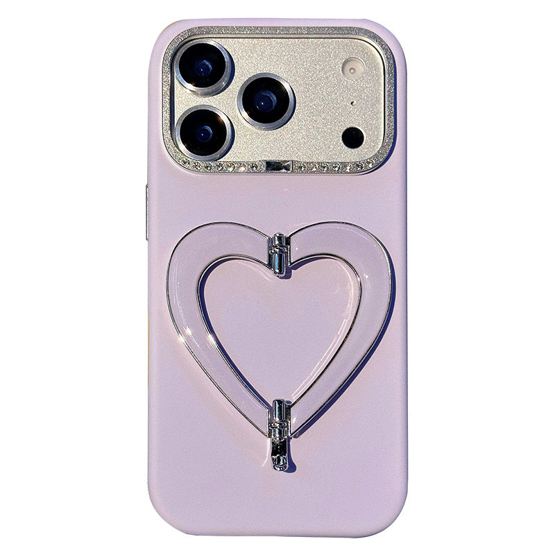 液态硅胶支架壳适用iPhone17pro手机壳苹果17promax保护套爱心手机套超防摔