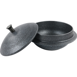 韩国麦饭石不粘汤锅家用石锅拌饭专用锅砂锅炖盅煲汤锅燃气电磁炉