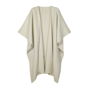 MRS Studios真丝羊毛ROW风造型一片式大廓形贵妇披肩围巾魔法斗篷