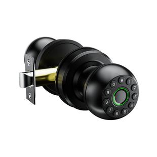 室内指纹锁木门密码门锁房门通用家用办公室智能电子锁球锁免改孔