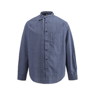 悟空有货潮牌春季复古格子设计感长袖衬衫男美式宽松休闲衬衣外套