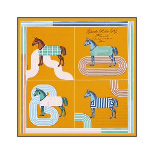 四马奔腾客厅沙发背景墙装饰画 流行衣柜2021年新款丝巾图案挂画