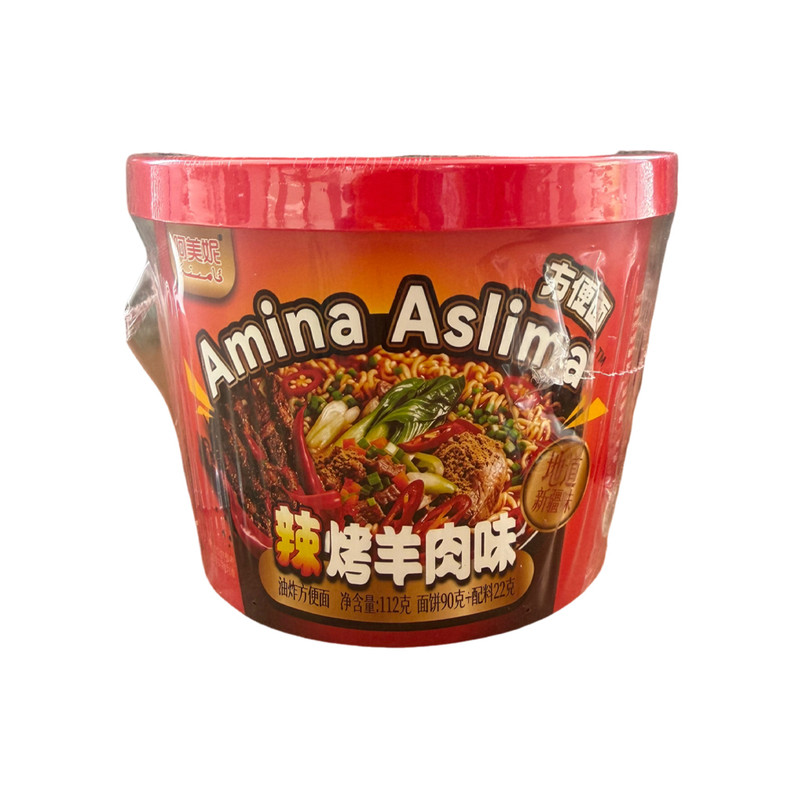 AMINA 新疆喀什方便面 阿美妮 辣烤羊肉味桶装泡面 112g 地道风味