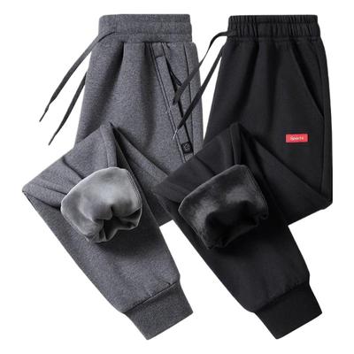 啄木鸟纯棉卫裤子男士冬季加绒加厚保暖休闲长裤男生束脚运动棉裤