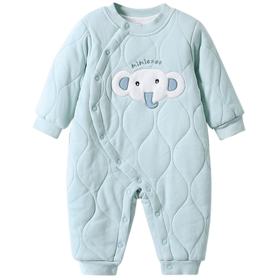 婴儿连体衣纯棉宝宝爬服冬季保暖