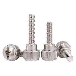 十字槽台阶滚花手拧螺钉机箱锁紧螺丝钉圆形手扭装饰螺钉M3M4M5M6