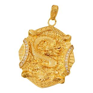 古法沙金龙牌花开富贵如意锁祥云如意锁吊坠吊牌毛衣链吊饰项链坠